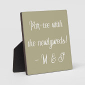 "Feiert mit den Frischvermählten!” Sage & Ivory Ho Fotoplatte (Vorderseite)