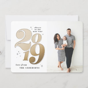 Feiertag 2019 im Foto des neuen Jahres Feiertagskarte