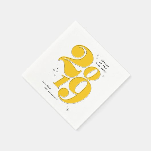 Feiertag 2019 im neuen Jahr Serviette (Ecke)