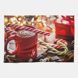 Feiertag 25. Dezember Weihnachtslicht im Weißen H Geschirrtuch