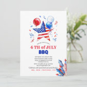 Feiertag 4. Juli Einladung (Stehend Vorderseite)