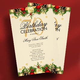 Feiertag 70. Geburtstag Party Programm Gold mit Me Flyer