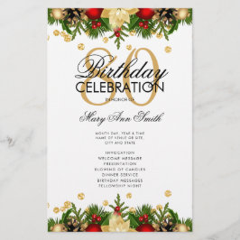 Feiertag 80. Geburtstag Party Programm Gold mit Me Flyer