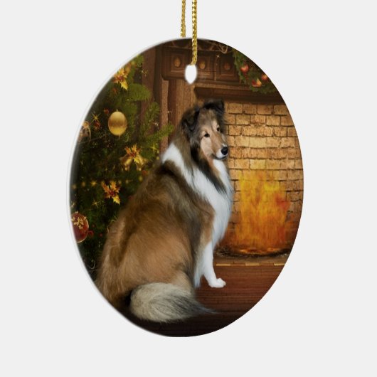 Feiertag "Anmut" Sheltie Keramikornament (Rechts)