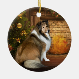 Feiertag "Anmut" Sheltie Keramikornament