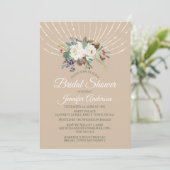 Feiertag beleuchtet Blumenblumenstrauß-Brautparty Einladung (Stehend Vorderseite)