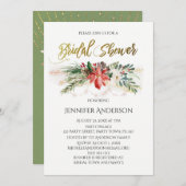 Feiertag beleuchtet Blumenstrauß-Brautparty Einladung (Vorne/Hinten)