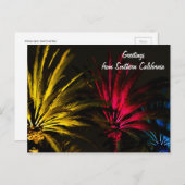 Feiertag beleuchtet Palme-Postkarte Feiertagspostkarte (Vorne/Hinten)