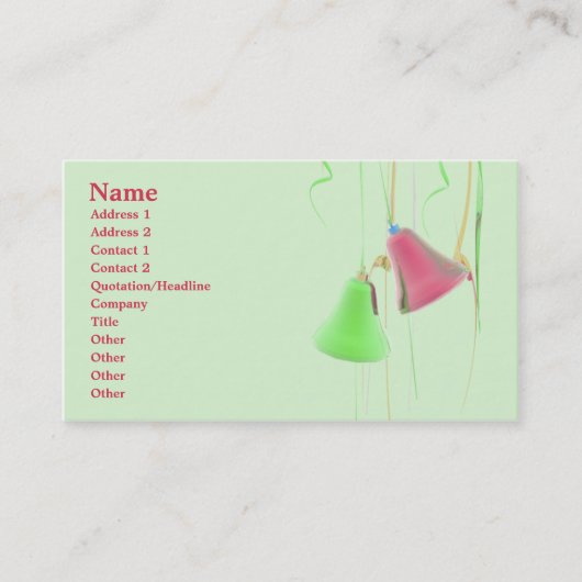 Feiertag Bell Visitenkarte (Vorderseite)