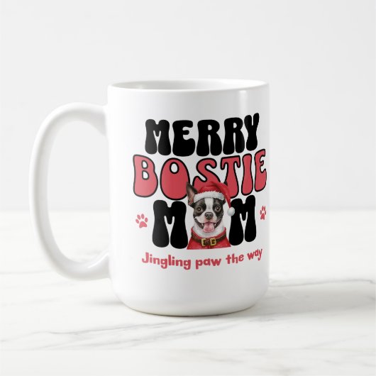 Feiertag Boston Terrier Hundemutter Kaffeetasse (Links)