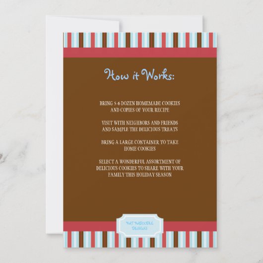 Feiertag Cookie Exchange Zucker Cookie Einladung (Rückseite)