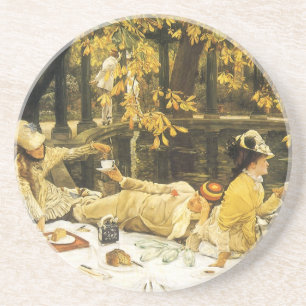 Feiertag, das Picknick von James Tissot, viktorian Untersetzer