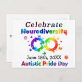 Feiertag der Autistik-Vielfalt Postkarte (Vorne/Hinten)
