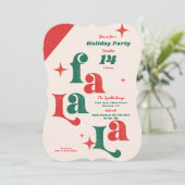 Feiertag Einladung Fa La la Weihnachtskarte (Stehend Vorderseite)
