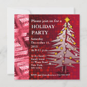 Feiertag Einladung Ruby Roter Weihnachtsbaum (Vorderseite)