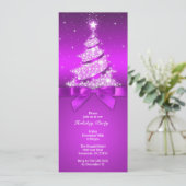 Feiertag Elegante Lila Einladung (Stehend Vorderseite)