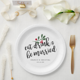 Feiertag Essen Trinken und Sei Verheiratet Weihnac Pappteller