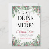 Feiertag Frohe Weihnachtsessen Party Einladung (Vorderseite)