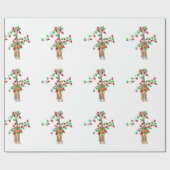 Feiertag Giraffe - blinkende rote und grüne Lichte Geschenkpapier (Flach)