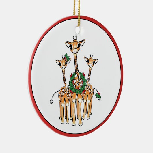 Feiertag Giraffen Keramik Ornament (Rechts)