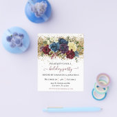 Feiertag Gold Confetti Winter Floral Flyer (Einzeln)