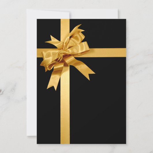 Feiertag Gold und Schwarz Einladung (Rückseite)