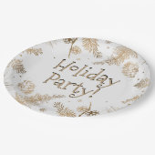 Feiertag, Goldenen Kiefernholz, Pappteller (Schrägansicht)