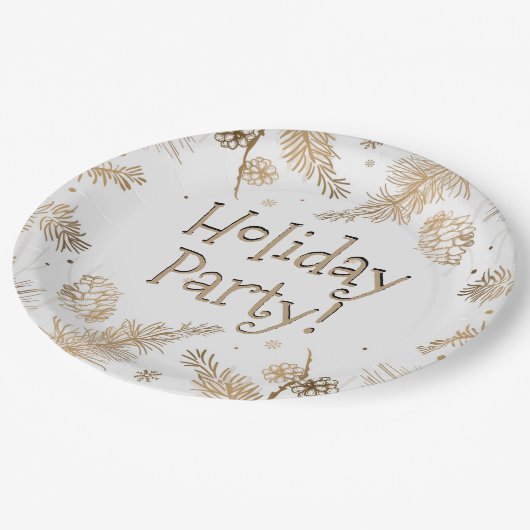 Feiertag, Goldenen Kiefernholz, Pappteller (Schrägansicht)