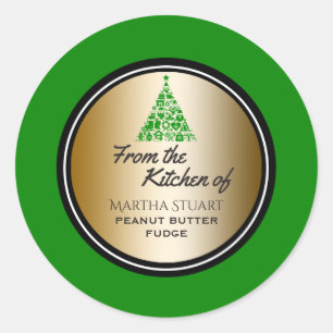 Feiertag grünes Gold von der Küche von backend Runder Aufkleber