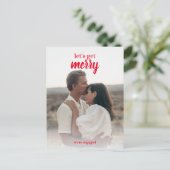 Feiertag Merry Verlobung Weihnachtsankündigung Postkarte (Stehend Vorderseite)