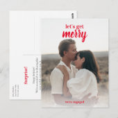 Feiertag Merry Verlobung Weihnachtsankündigung Postkarte (Vorne/Hinten)