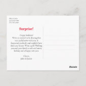 Feiertag Merry Verlobung Weihnachtsankündigung Postkarte (Rückseite)