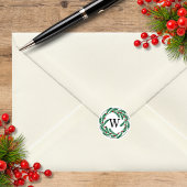 Feiertag mit Berries Monogram Runder Aufkleber