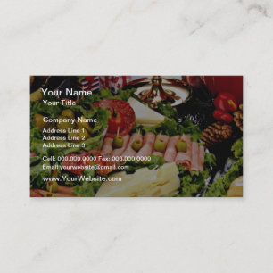 Feiertag mit Feinkostgeschäft Servierplatte, Visitenkarte