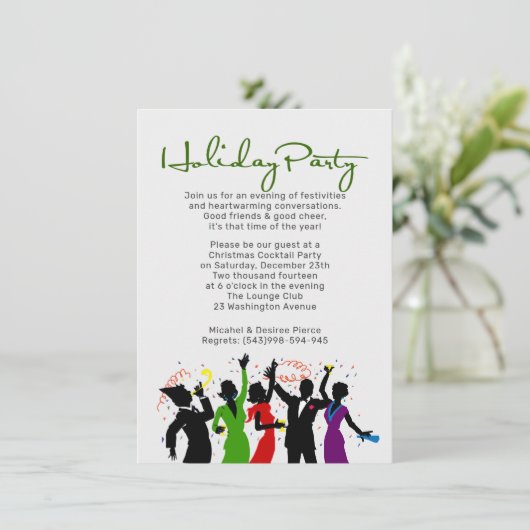 Feiertag mit Freunden & Cheers Einladung (Stehend Vorderseite)