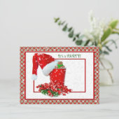 Feiertag mit rotem Party Einladung (Stehend Vorderseite)