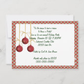 Feiertag mit rotem Party Einladung (Rückseite)