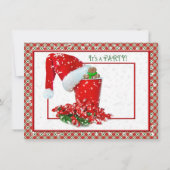 Feiertag mit rotem Party Einladung (Vorderseite)