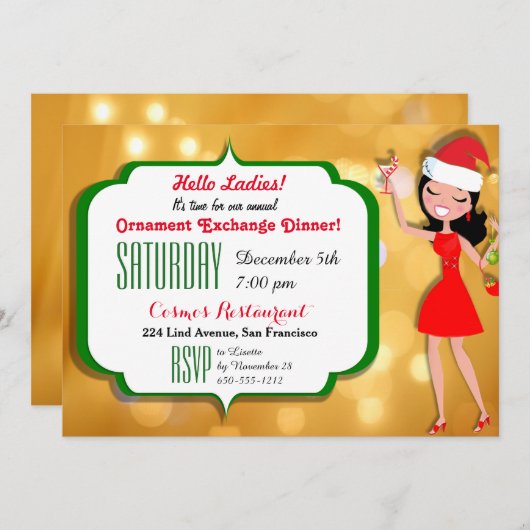 Feiertag oder Abendessen Einladung (Vorne/Hinten)