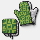 Feiertag Ofenhandschuh & Topflappen-Set (Vorderseite/Rückseite)
