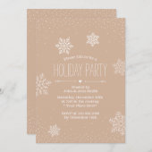 Feiertag Party Elegante Confetti Dots & Snowflakes Einladung (Vorne/Hinten)