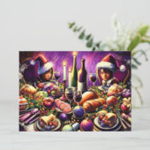 Feiertag Pastel Zeichnend Funny Lila Einladung (Stehend Vorderseite)