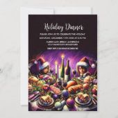 Feiertag Pastel Zeichnend Lila Funny Einladung (Vorderseite)