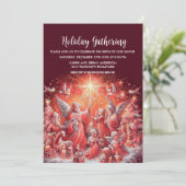 Feiertag Pastel Zeichnend Weihnachtsangeln Einladung (Stehend Vorderseite)