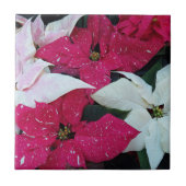 Feiertag Poinsettias Floral Fliese (Vorderseite)
