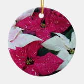 Feiertag Poinsettias Floral Keramik Ornament (Vorne)
