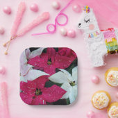 Feiertag Poinsettias Floral Pappteller (Party)