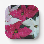 Feiertag Poinsettias Floral Pappteller (Vorderseite)