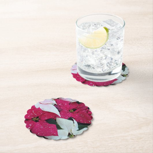 Feiertag Poinsettias Floral Untersetzer (Vor Ort)