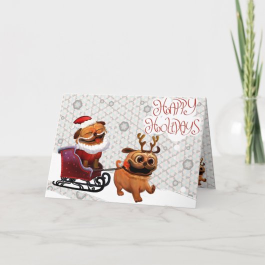 Feiertag PuGreeting Karte (Vorderseite)